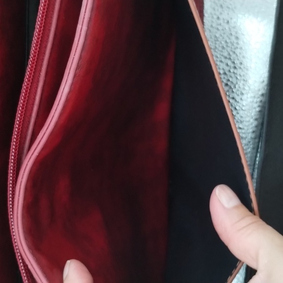 ECOSUSI faux leather red and tan satchel with removable crossbody strap - Picture 12 of 14